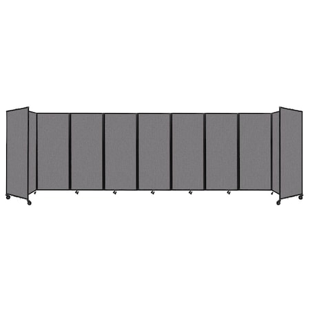 Versare Room Divider 360 Folding Portable Partition 25' x 6'10" Slate Fabric 1182919